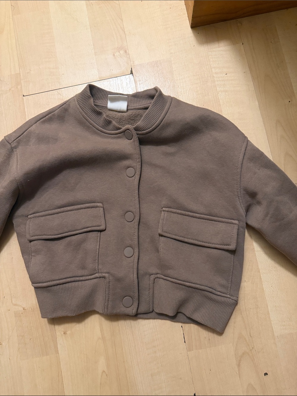 Zara Kids Brown Cropped Bomber Jacket